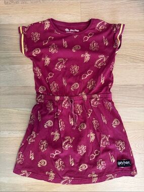 Harry Potter Kids' Burgundy Gryffindor Print Casual Dress